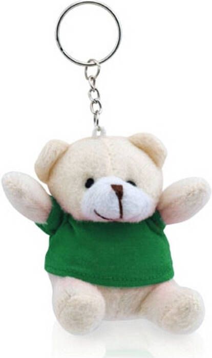 Merkloos Teddybeer knuffel sleutelhangertjes groen 8 cm Knuffel sleutelhangers