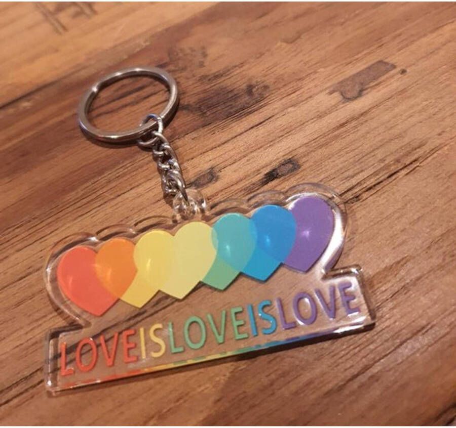 Merkloos Sleutelhanger Love is Love