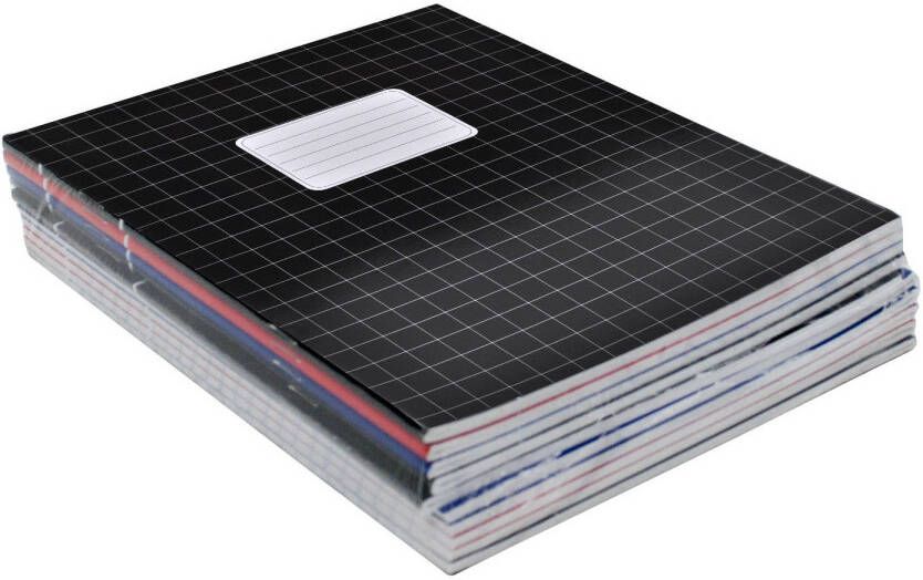 Merkloos Voordeelpakket 20x A5 ruitjes schriften gekleurd 10 mm Schriften