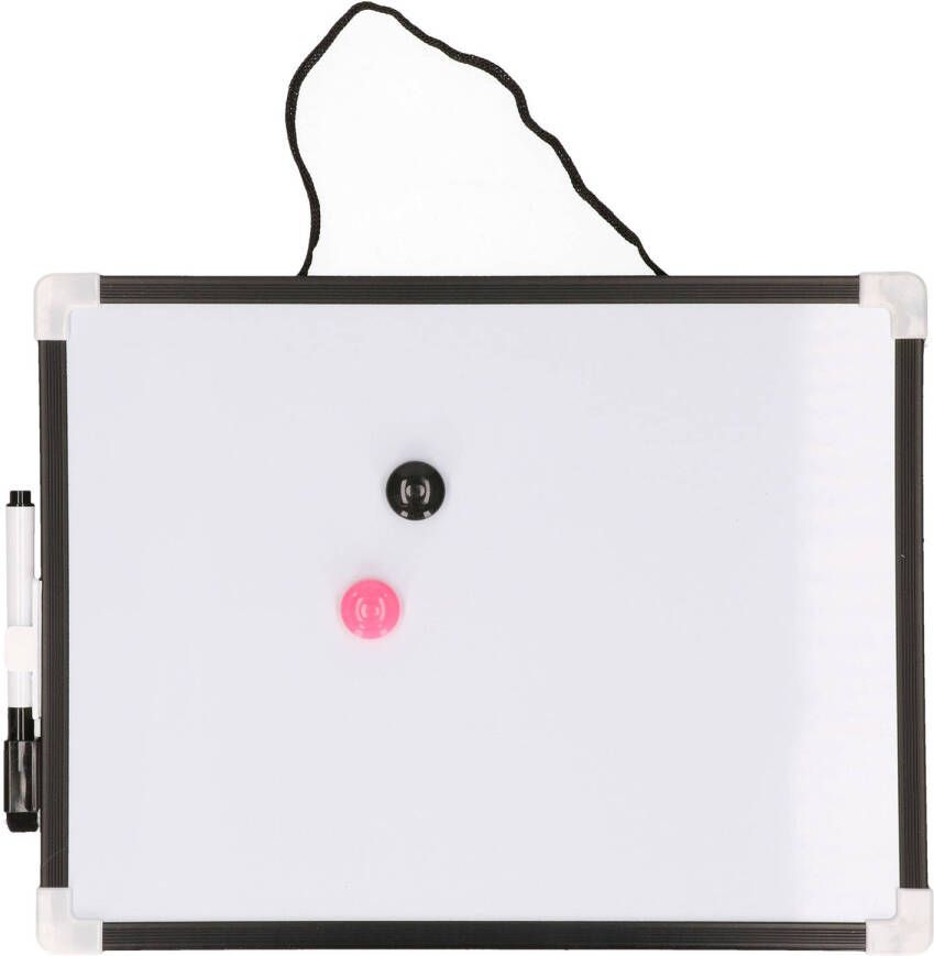 Merkloos Whiteboard memobord magnetisch met marker en magneten 21 x 30 cm Whiteboards