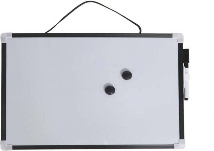 Merkloos Whiteboard memobord magnetisch met marker en magneten 25 x 35 cm Whiteboards
