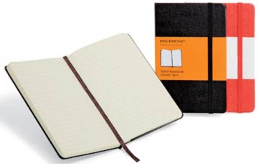 Moleskine notitieboek ft 13 x 21 cm gelijnd harde cover 192 bladzijden zwart
