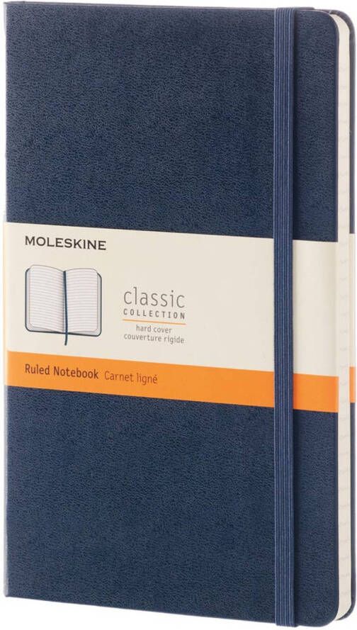 Moleskine notitieboek ft 13 x 21 cm gelijnd harde cover 240 blad saffier