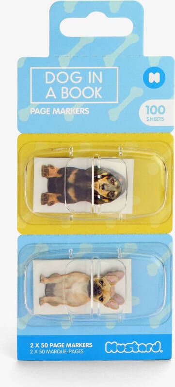 Mustard Desktop Pagina Markers 100 Stuks Dog in a Book Papier Multicolor