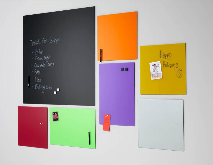 Naga Magnetisch Glasbord Oranje 45 x 45 cm Geschikt voor whiteboard markers
