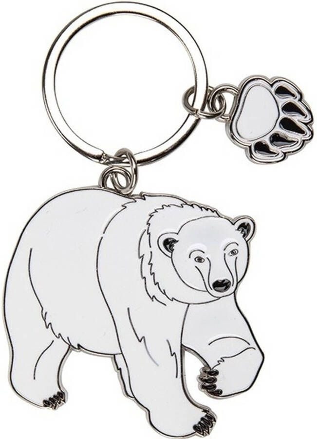 Nature Planet Metalen ijsbeer dieren sleutelhanger 5 cm Sleutelhangers