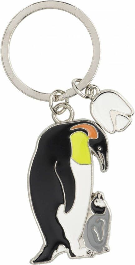 Nature Planet dieren sleutelhanger pinguin metaal 5 cm Sleutelhangers