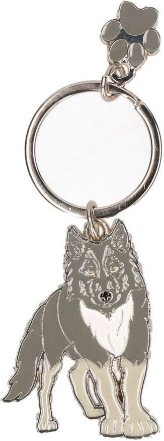 Nature Planet Metalen sleutelhanger wolf 5 cm Sleutelhangers