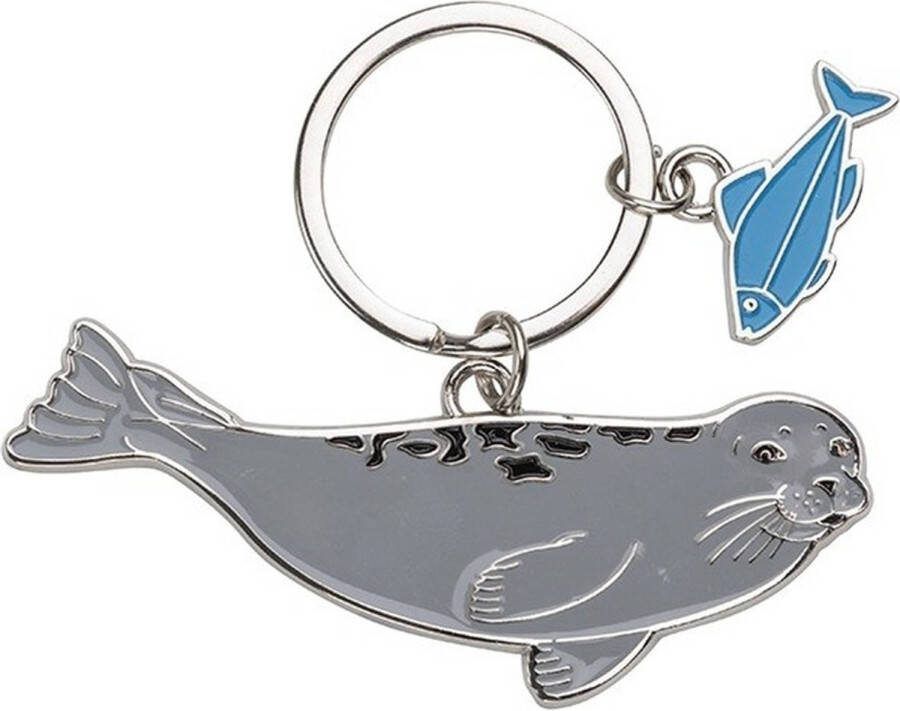 Nature Planet Dieren Sleutelhanger zeehond metaal 5 cm Dieren cadeau Sleutelhangers