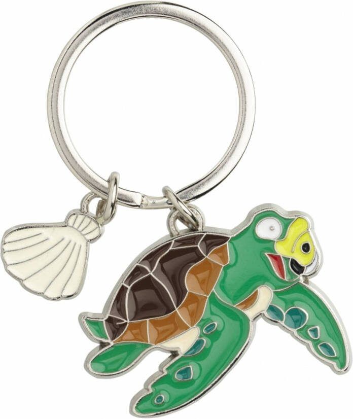Nature Planet Metalen sleutelhanger zeeschildpad 5 cm Sleutelhangers