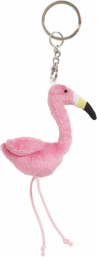 Nature Planet Pluche sleutelhanger flamingo knuffel 6 cm Knuffel sleutelhangers