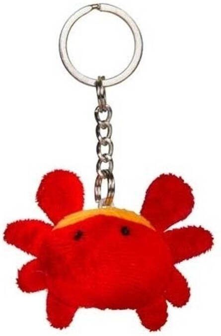Nature Planet Pluche sleutelhanger krab knuffel 6 cm Knuffel sleutelhangers