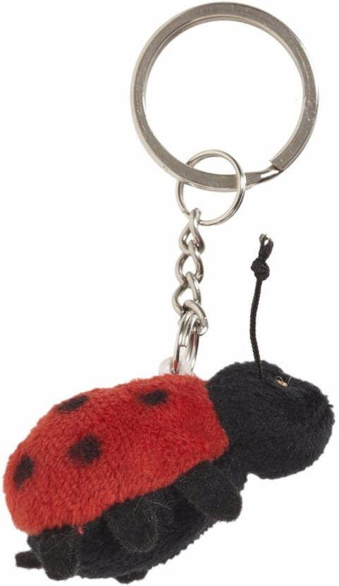 Nature Planet Pluche Lieveheersbeestje knuffel sleutelhanger 6 cm dieren Knuffel sleutelhangers
