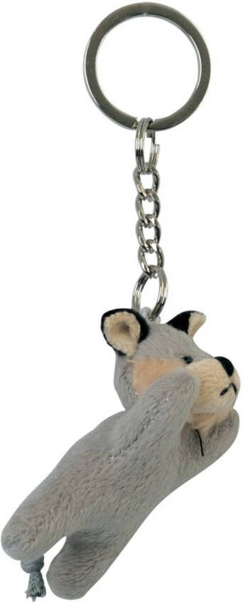 Nature Planet Pluche sleutelhanger wolf knuffel 6 cm Knuffel sleutelhangers