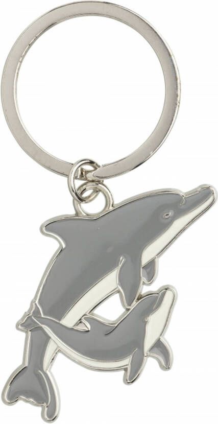 Nature Planet Metalen dolfijnen sleutelhangers van 5 cm Dieren cadeau artikelen zeedieren Sleutelhangers