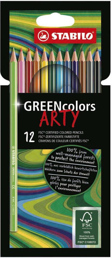 No brand STABILO GREENcolors FSC Gecertificeerd Kleurpotloden ARTY Etui 12 Kleuren