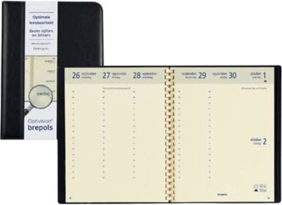 OfficeTown Agenda Optivision Large ft 17 2 x 22 cm 1 week per 2 pagina&apos;s 6-talig 2019