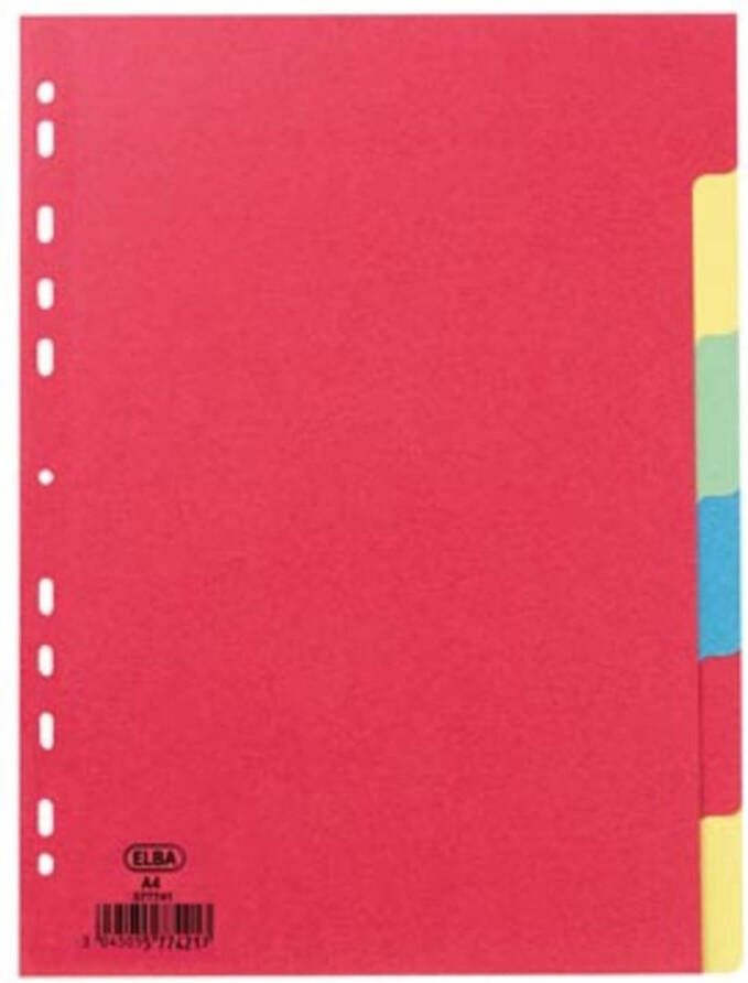 Oxford Elba tabbladen uit karton ft A4 12 tabs 11-gaatsperforatie geassorteerde kleuren