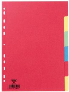 Oxford tabbladen formaat A4 uit karton onbedrukt 11-gaatsperforatie geassorteerde kleuren 12 tabs