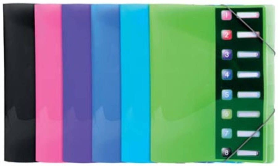 OfficeTown Exacompta Iderama sorteermap uit PP met 8 vakken geassorteerde kleuren