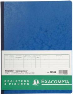 OfficeTown Exacompta register garagist en pomphouder ft 32 x 25 cm Nederlandstalig