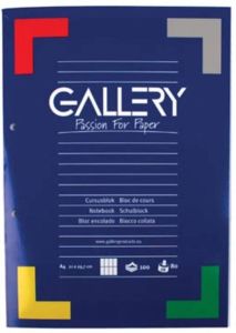 OfficeTown Gallery Cursusblok Ft A4 80 G m² 2-gaatsperforatie Commercieel Geruit 100 Vel