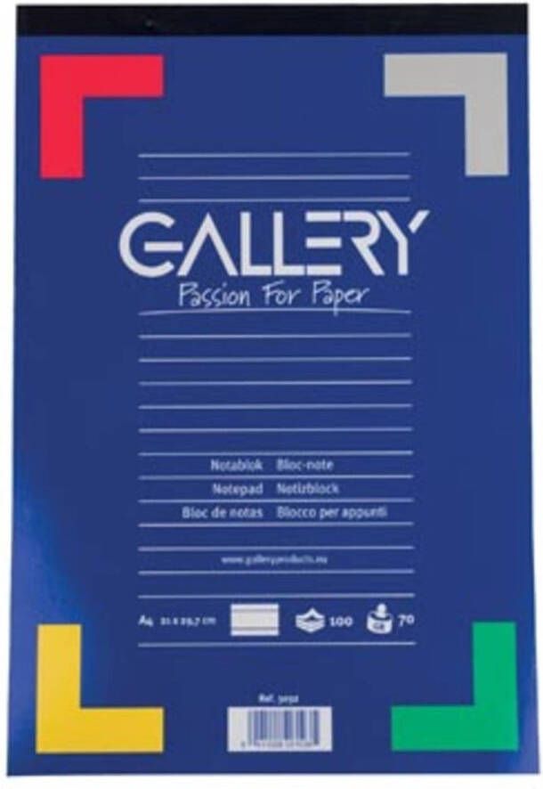 Gallery schrijfblok ft A4 gelijnd blok van 100 vel