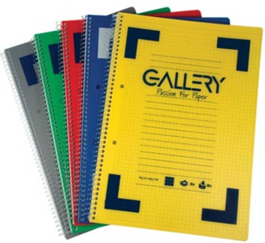 OfficeTown Gallery Traditional spiraalschrift ft A4 gelijnd geassorteerde kleuren 160 bladzijden