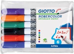 OfficeTown Giotto Robercolor whiteboardmarker medium ronde punt etui met 6 stuks in geassorteerde kleuren