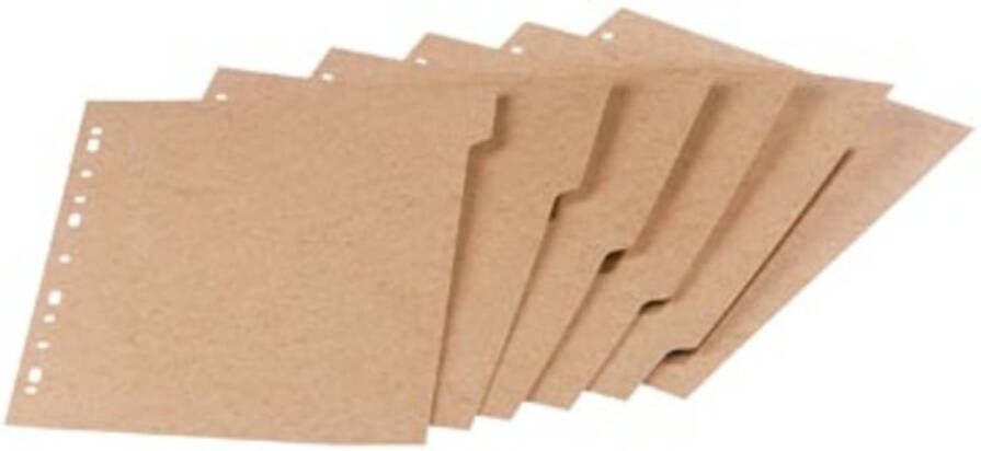Oxford Touareg tabbladen uit karton ft A4 onbedrukt 11-gaatsperforatie 6 tabs