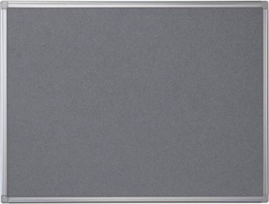 OfficeTown Pergamy textielbord met aluminium frame ft 60 x 90 cm grijs