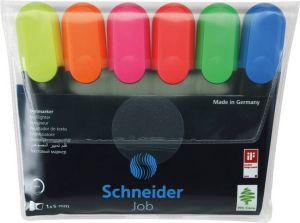 Schneider markeerstift Job 150 etui van 6 stuks in geassorteerde kleuren