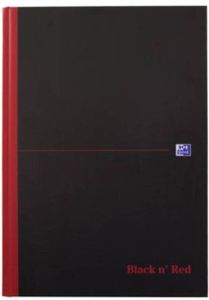 Oxford BLACK N&apos; RED gebonden boek 192 bladzijden ft A4 geruit 5 mm