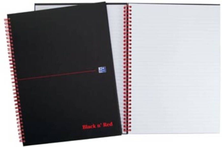 Oxford BLACK N&apos; RED spiraalblok karton 140 bladzijden ft A5 gelijnd