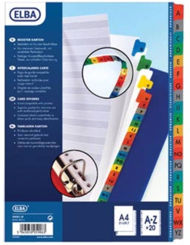 Oxford tabbladen formaat A4 maxi (voor showtassen) uit PP 11-gaatsperforatie gekleurde tabs set A-Z