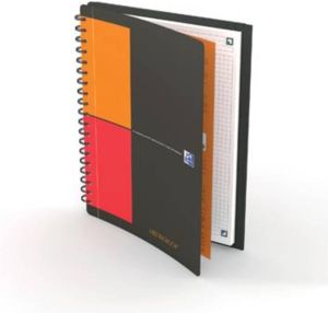 Oxford INTERNATIONAL meetingbook connect stevige kartonnen kaft grijs 160 bladzijden ft B5 geruit 5 mm