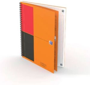 Oxford INTERNATIONAL notebook connect stevige kartonnen kaft oranje 160 bladzijden ft B5 gelijnd
