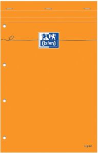 Oxford Orange Pads schrijfblok ft A4+ gelijnd 160 bladzijden 4-gaatsperforatie 5 stuks