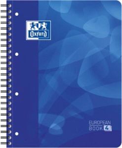 Oxford School Projectbook spiraalschrift ft A4+ 4-gaats perforatie gelijnd blauw