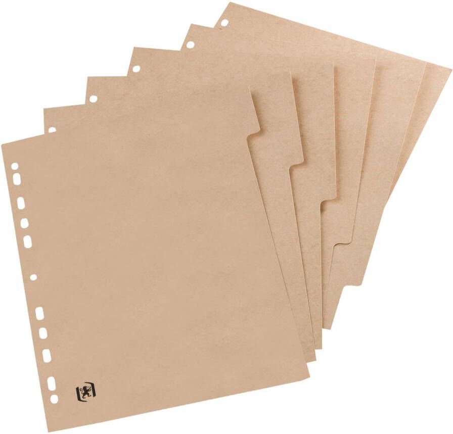 Oxford Touareg tabbladen uit karton ft A4 onbedrukt 11-gaatsperforatie 5 tabs 20 stuks