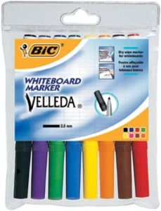 Paagman Bic whiteboardmarker Velleda 1741 etui van 8 stuks in geassorteerde kleuren