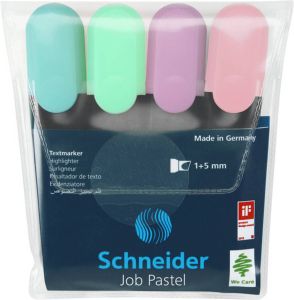 Schneider markeerstift Job 150 etui van 4 stuks in geassorteerde pastelkleuren