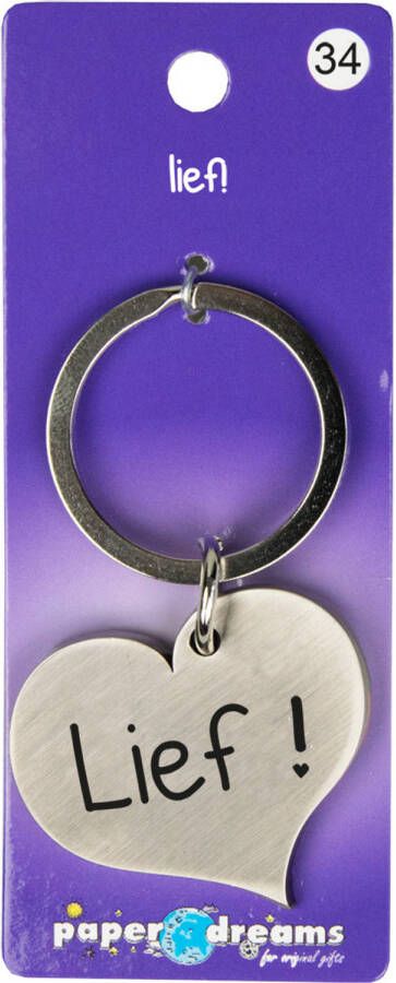Paper Dreams sleutelhanger Lief junior 10 x 4 cm ijzer zilver