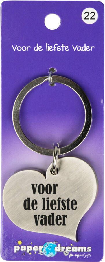 Paper Dreams sleutelhanger Liefste Vader 10 x 4 cm ijzer zilver