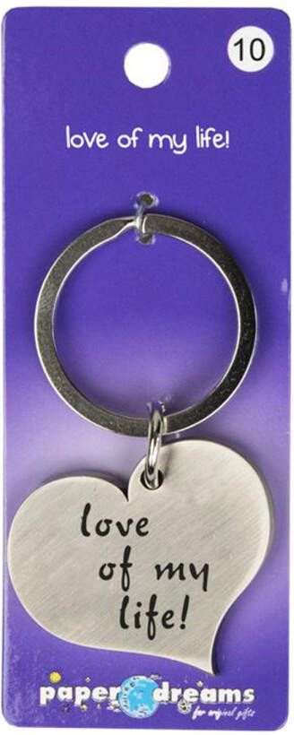 Paper Dreams sleutelhanger Love Of My Life 10 x 4 cm ijzer zilver