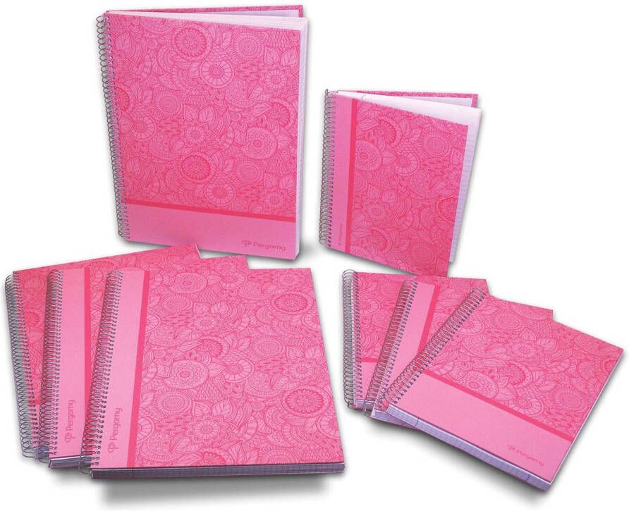 Pergamy Mandala notitieboek ft A5 geruit 5 mm roze