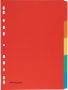 Pergamy tabbladen ft A4 11-gaatsperforatie karton geassorteerde kleuren 5 tabs 50 stuks - Thumbnail 1