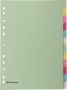 Pergamy tabbladen ft A4 11-gaatsperforatie karton geassorteerde pastelkleuren 12 tabs 25 stuks - Thumbnail 1