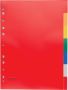 Pergamy tabbladen ft A4 11-gaatsperforatie PP 7 tabs in geassorteerde kleuren 75 stuks - Thumbnail 1