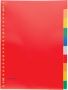 Pergamy tabbladen ft A4 23-gaatsperforatie PP 10 tabs in geassorteerde kleuren 50 stuks - Thumbnail 1